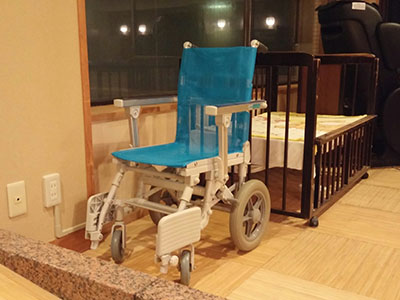 Wheelchair for bathing